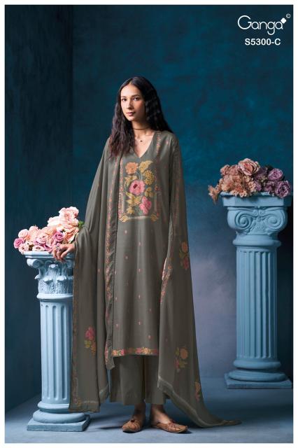 Ganga bayael 5300 unstitched wholesale dress material